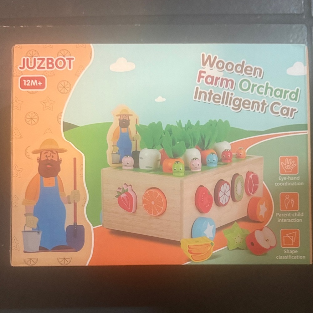 Juzbot Wooden Farm Orchard Learning Car - Multicolor